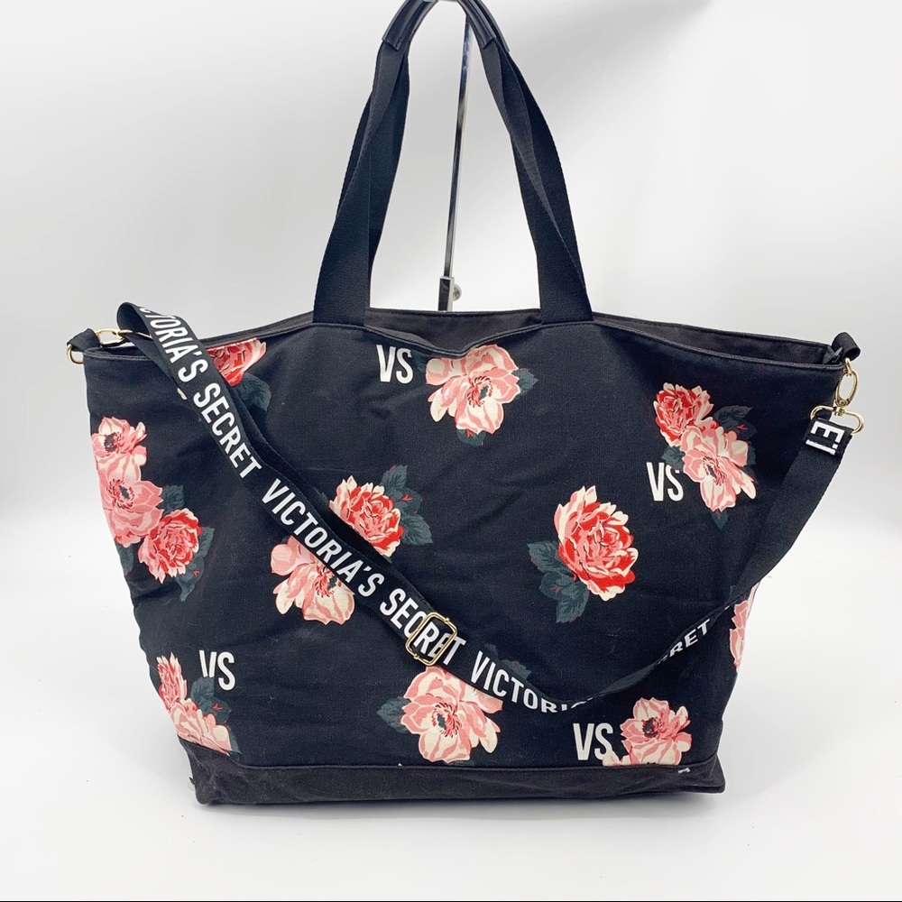 Victoria’s Secret Floral Zip Canvas Weekender Bag